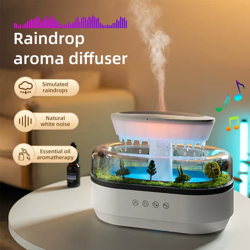 Raindrop Shaped Air Humidifier, Rainbow Light, Essential Oil Diffuser, Household Aromatherapy Diffuser, Aromatherapy Humidifier