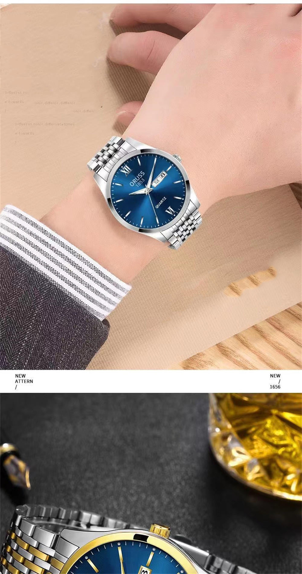 Men's Glow Steel Watch – Stylish & Waterproof