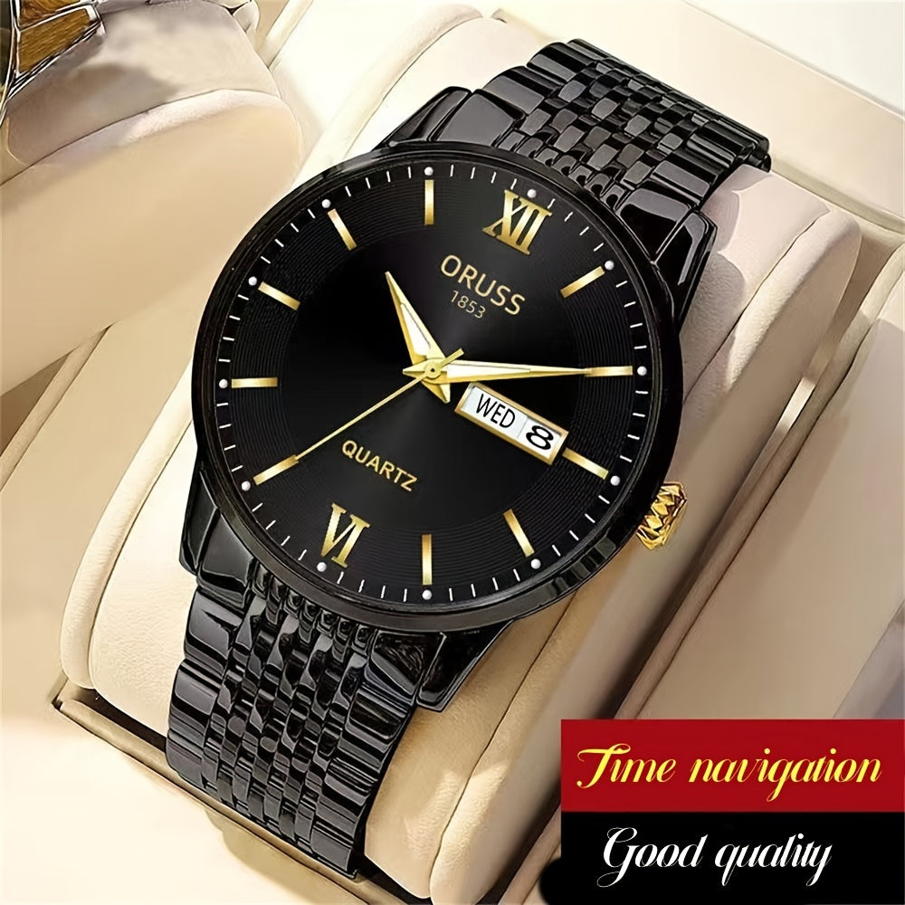 Men's Glow Steel Watch – Stylish & Waterproof