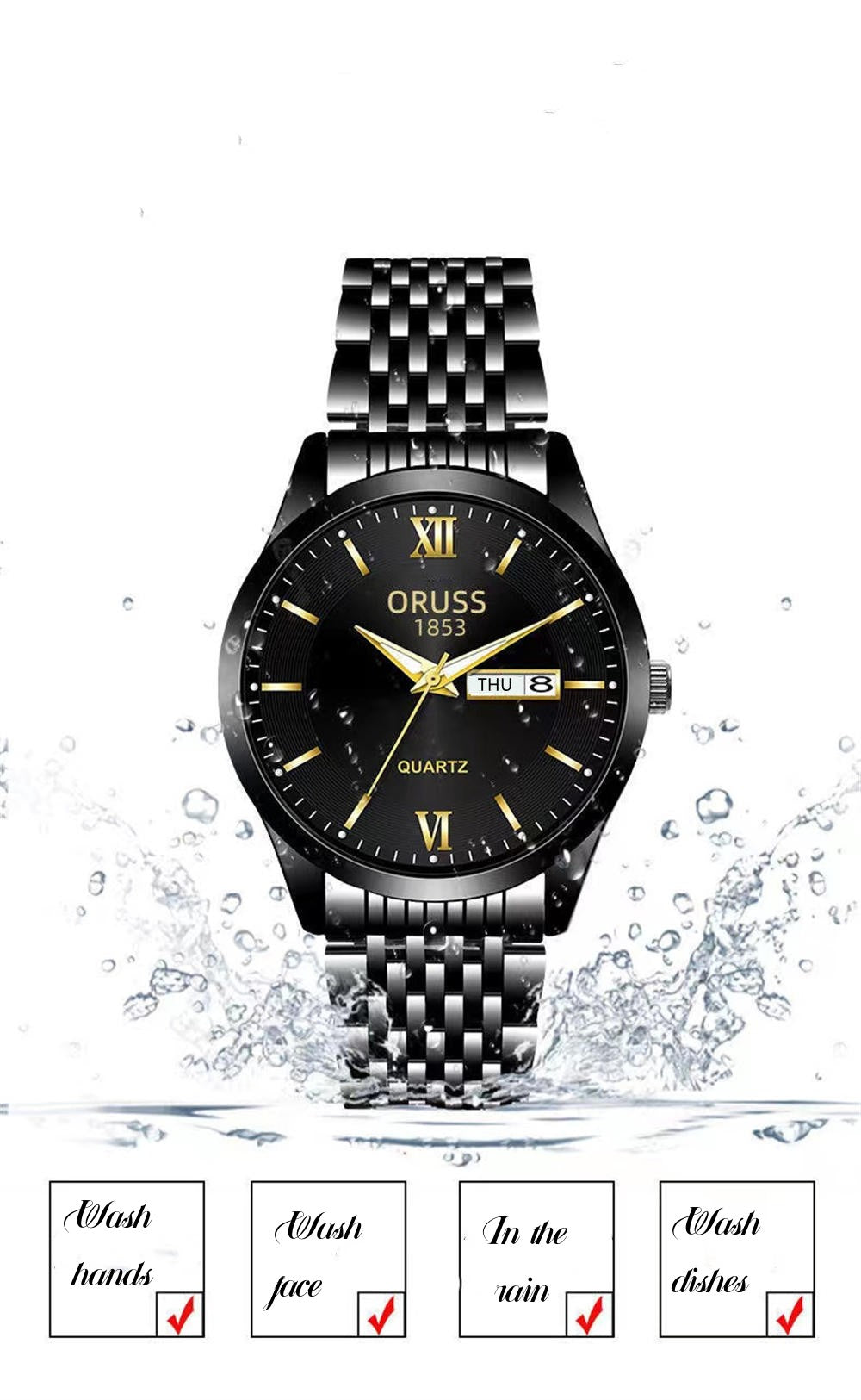 Men's Glow Steel Watch – Stylish & Waterproof