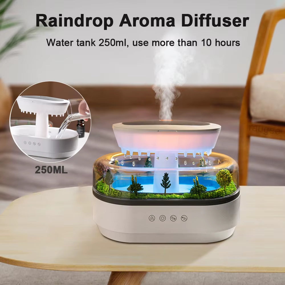 Raindrop Shaped Air Humidifier, Rainbow Light, Essential Oil Diffuser, Household Aromatherapy Diffuser, Aromatherapy Humidifier