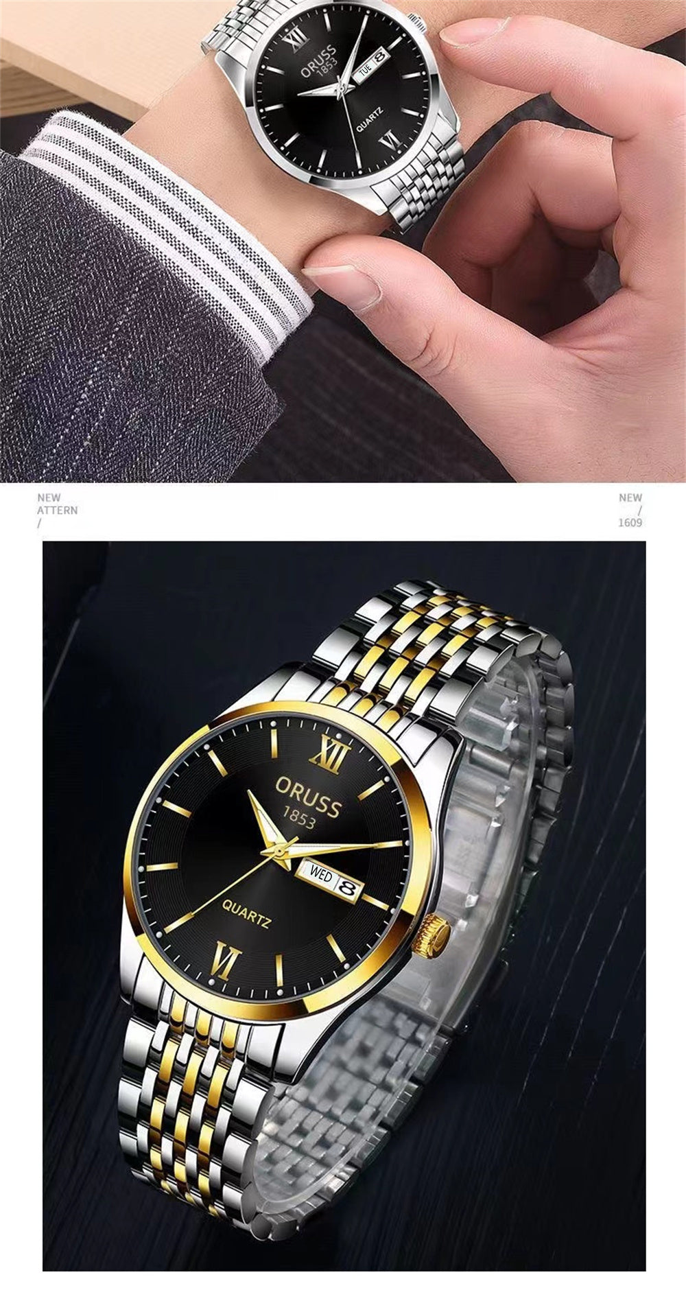 Men's Glow Steel Watch – Stylish & Waterproof