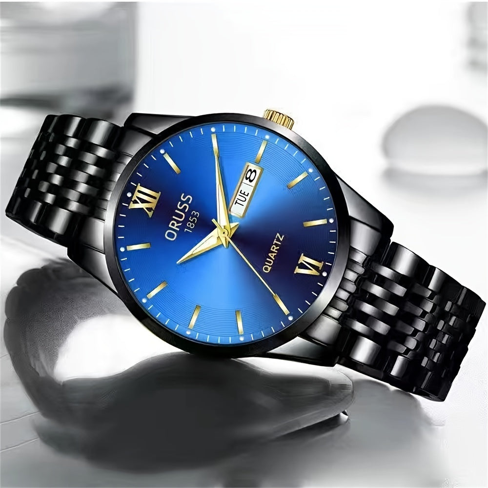 Men's Glow Steel Watch – Stylish & Waterproof