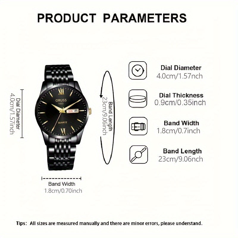 Men's Glow Steel Watch – Stylish & Waterproof
