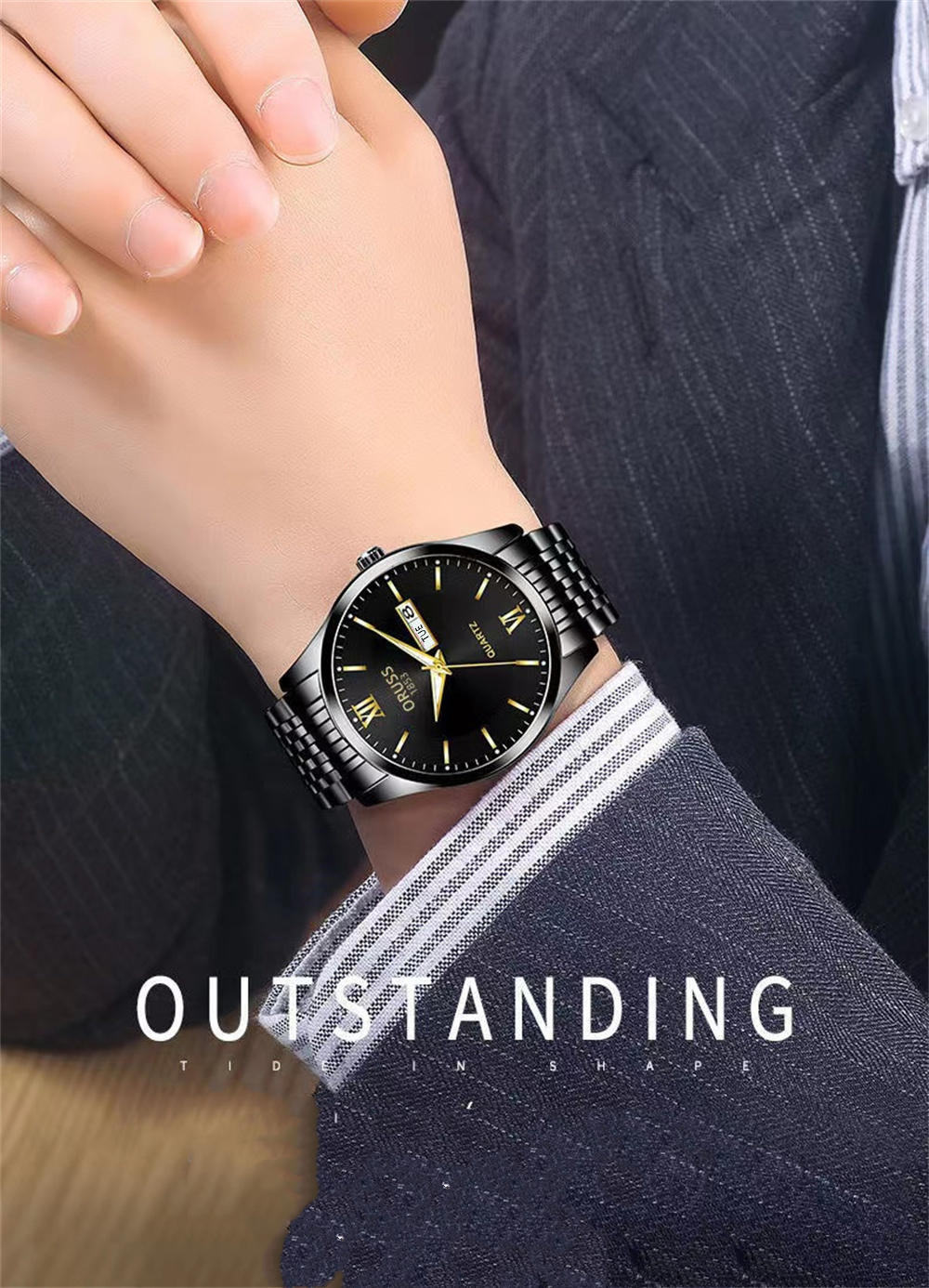 Men's Glow Steel Watch – Stylish & Waterproof