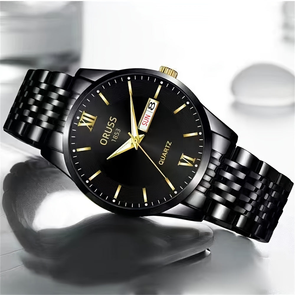 Men's Glow Steel Watch – Stylish & Waterproof