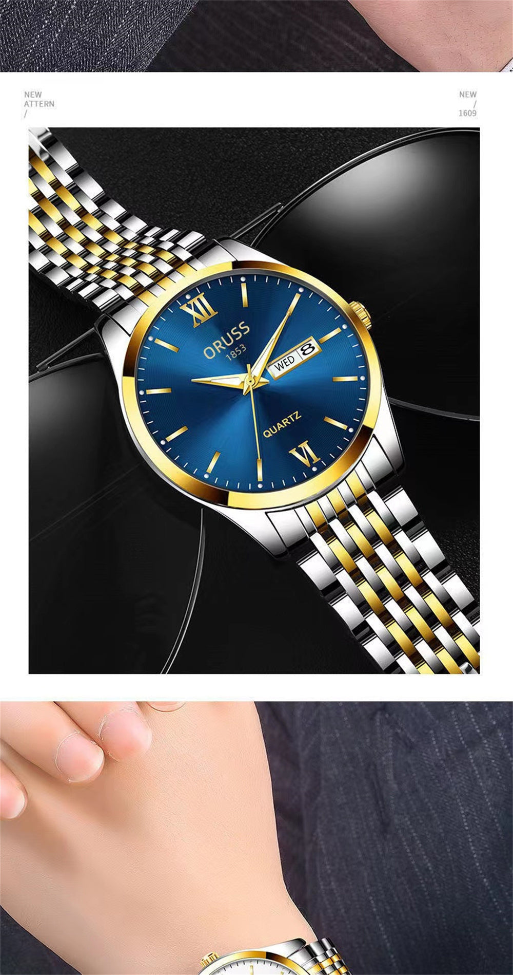 Men's Glow Steel Watch – Stylish & Waterproof