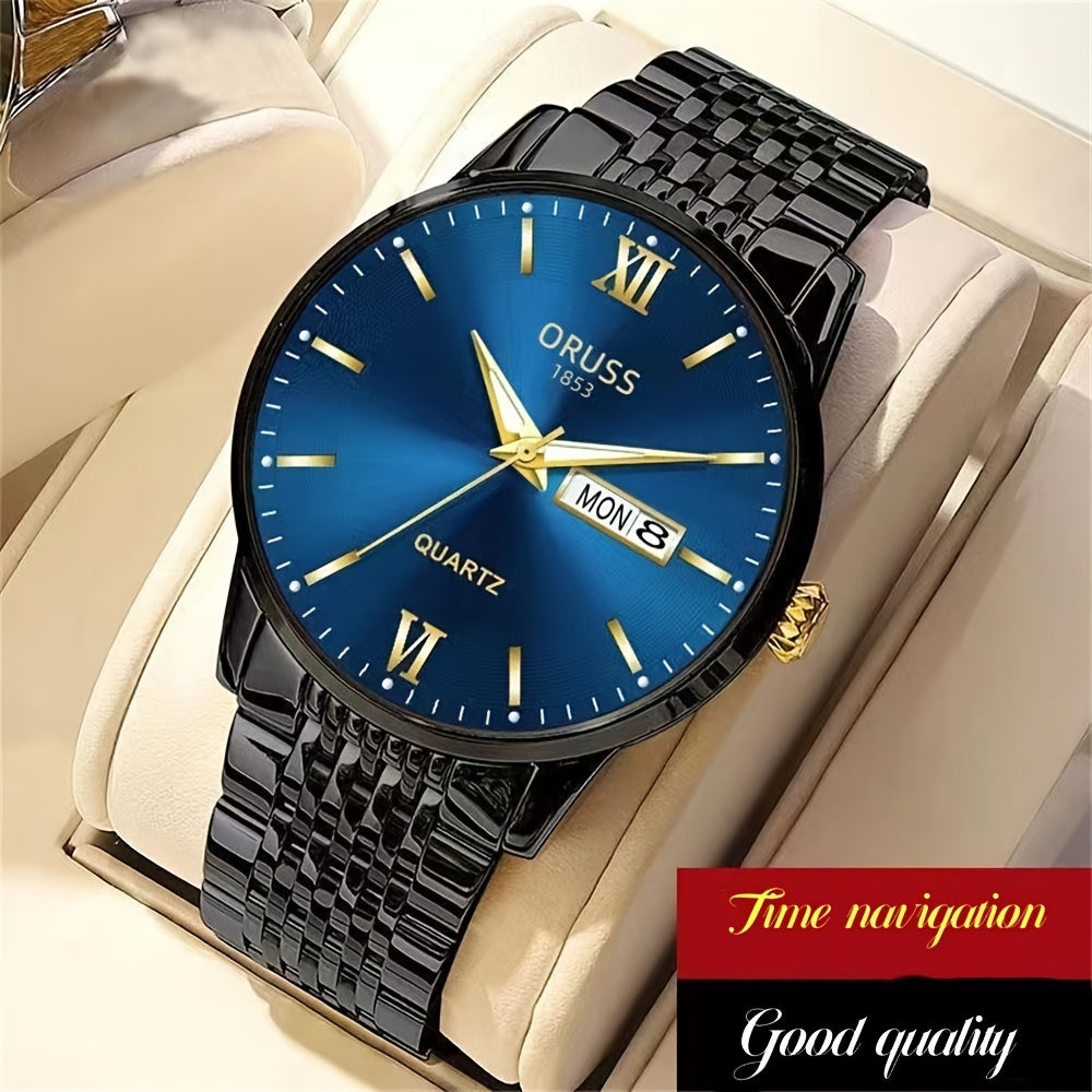 Men's Glow Steel Watch – Stylish & Waterproof