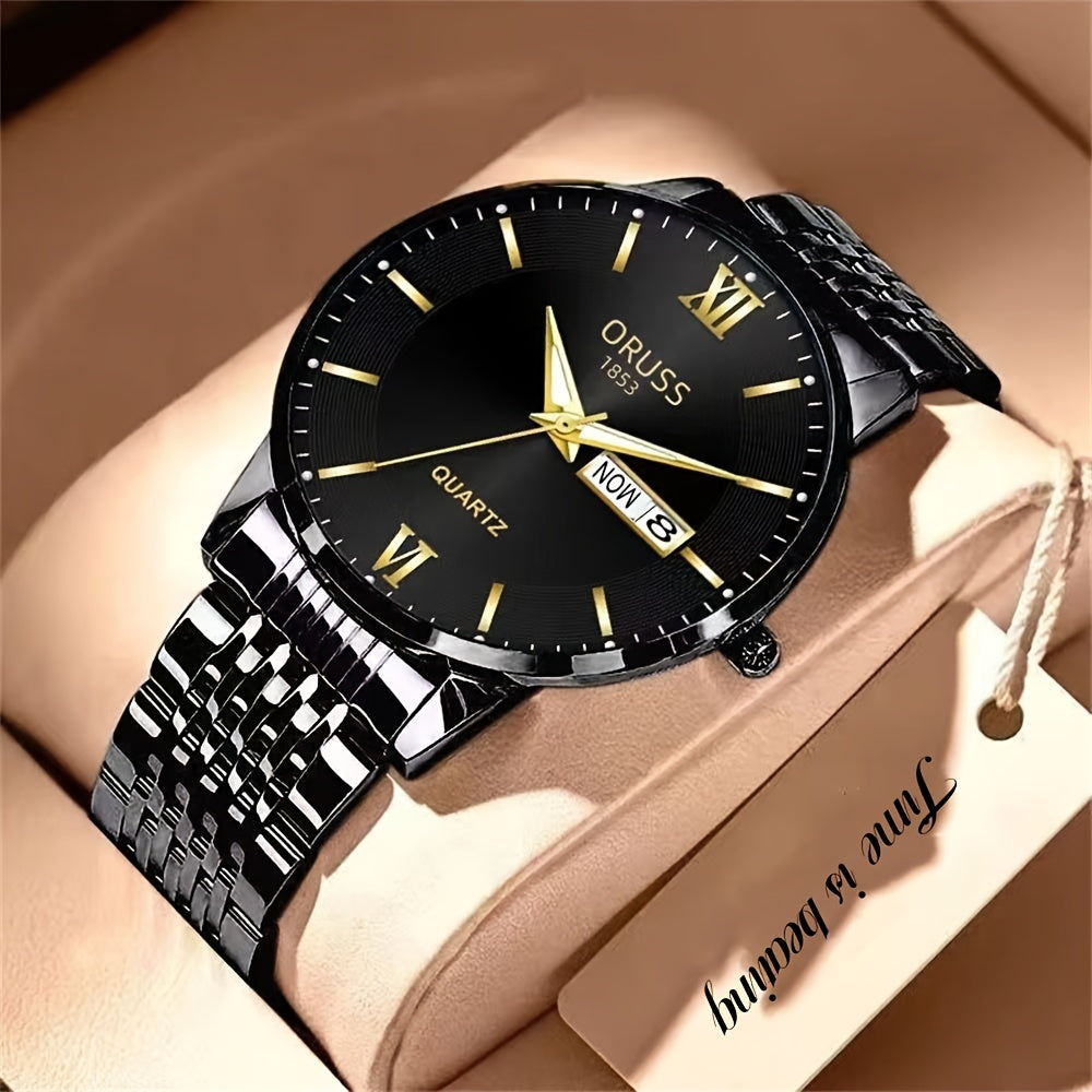 Men's Glow Steel Watch – Stylish & Waterproof