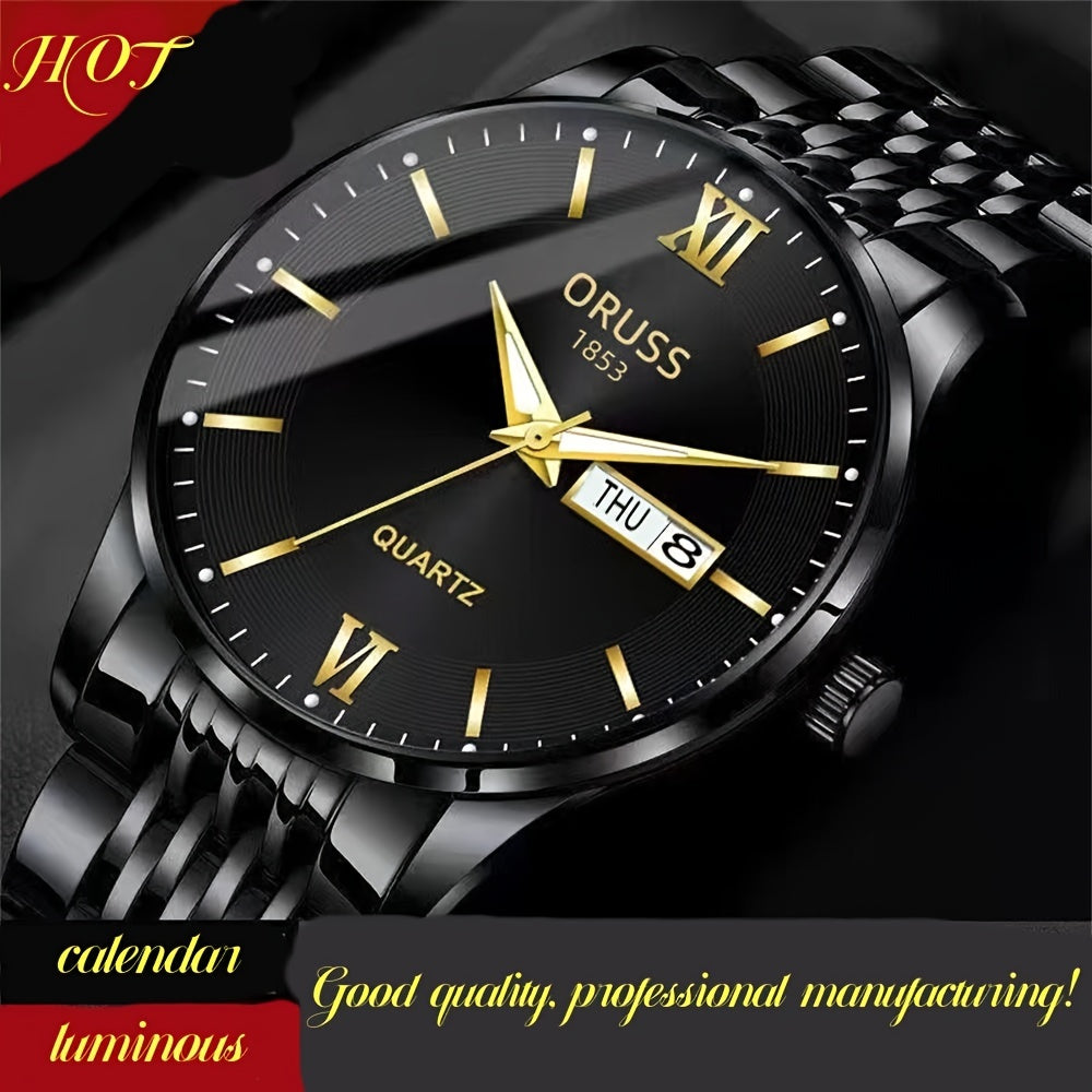 Men's Glow Steel Watch – Stylish & Waterproof