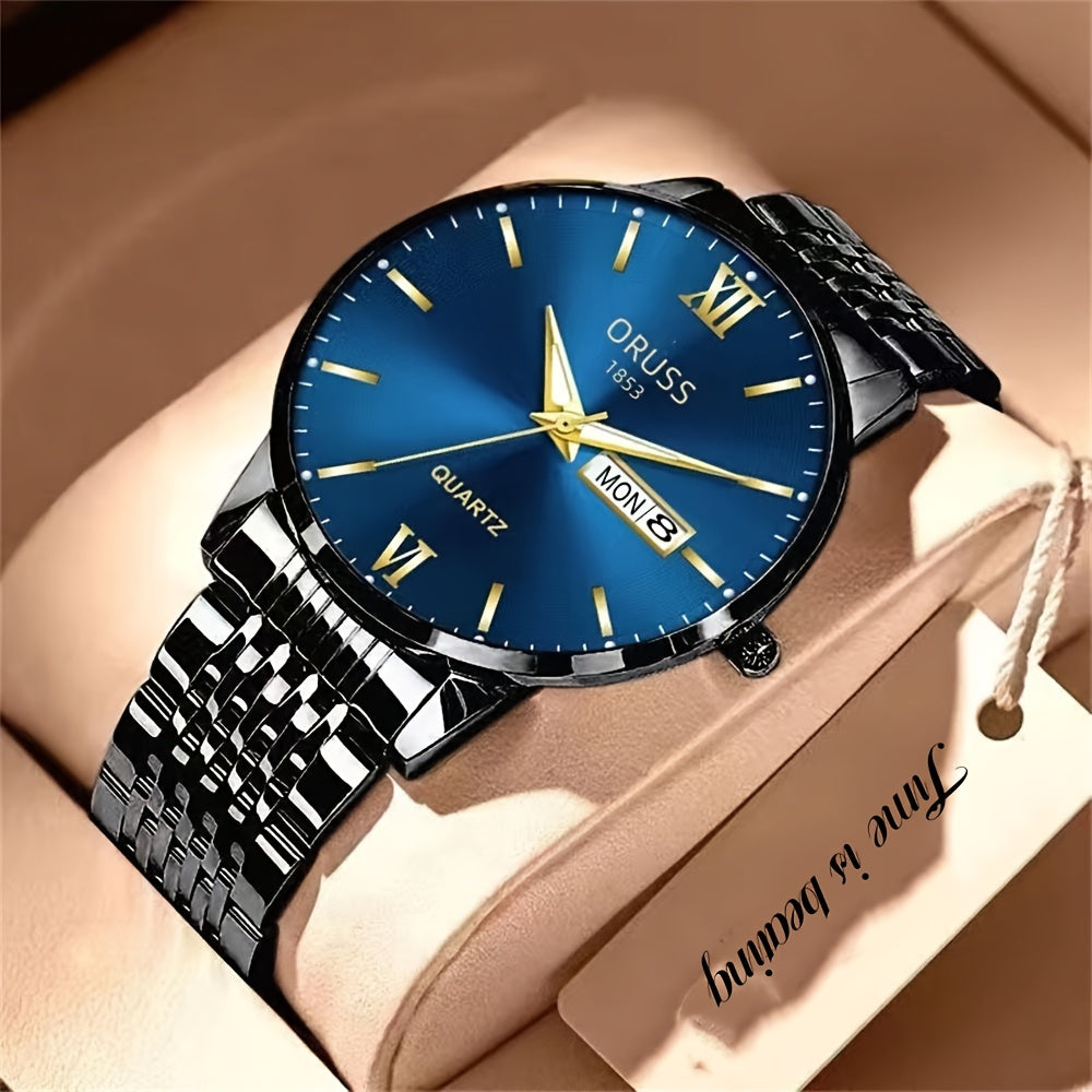 Men's Glow Steel Watch – Stylish & Waterproof