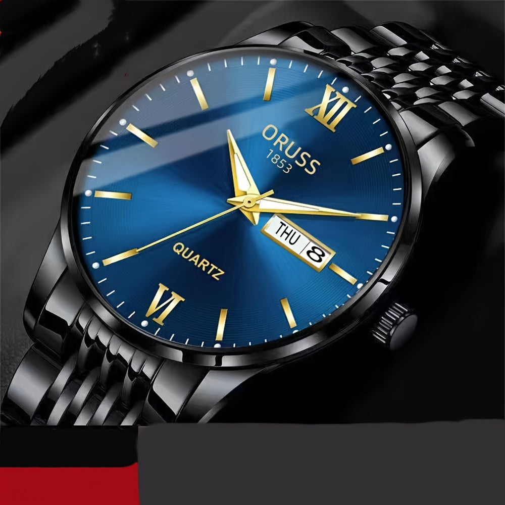 Men's Glow Steel Watch – Stylish & Waterproof