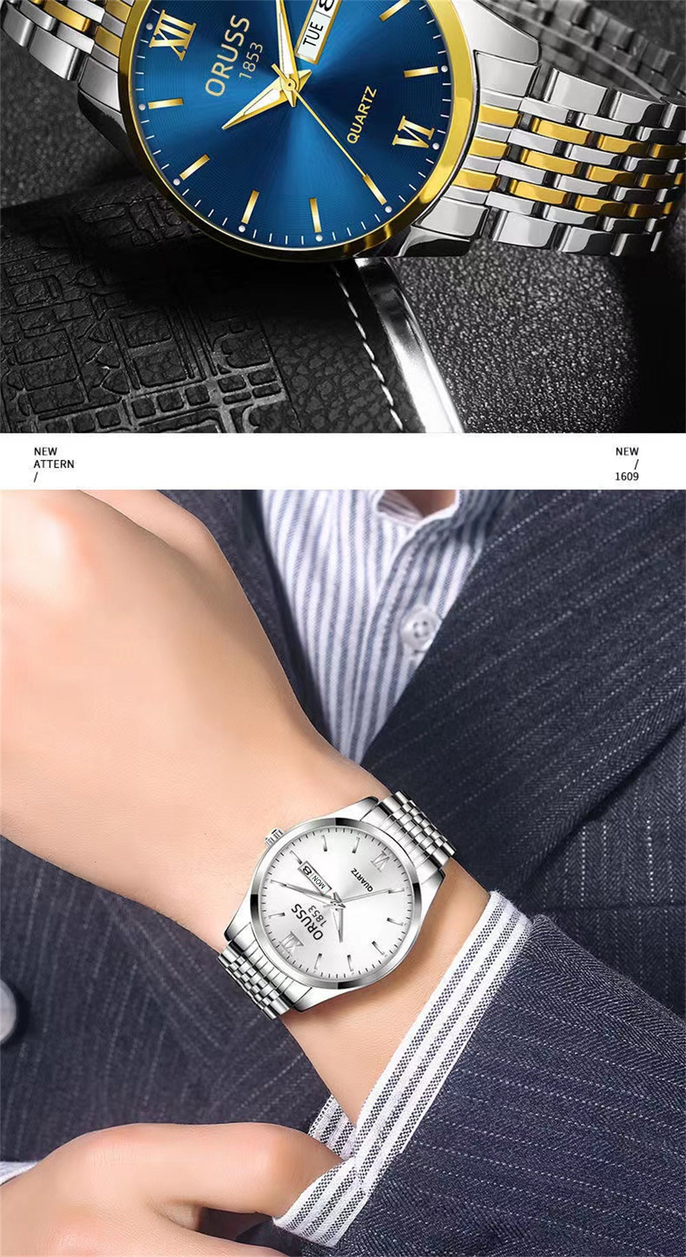 Men's Glow Steel Watch – Stylish & Waterproof